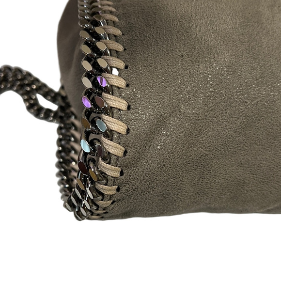 Stella McCartney Falabella Gray Vegan Suede Chain Crossbody Bag - Picture 12 of 15